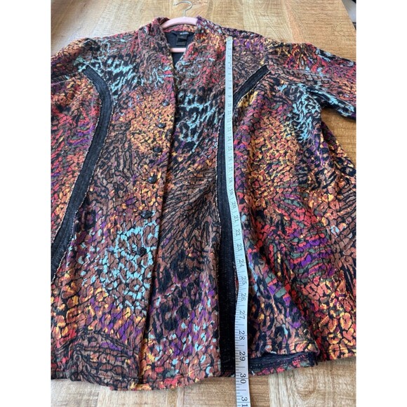 Ali Miles Women's Boho Artsy Colorful Button Front Jacket Cardigan Knit 3X - Picture 11 of 12